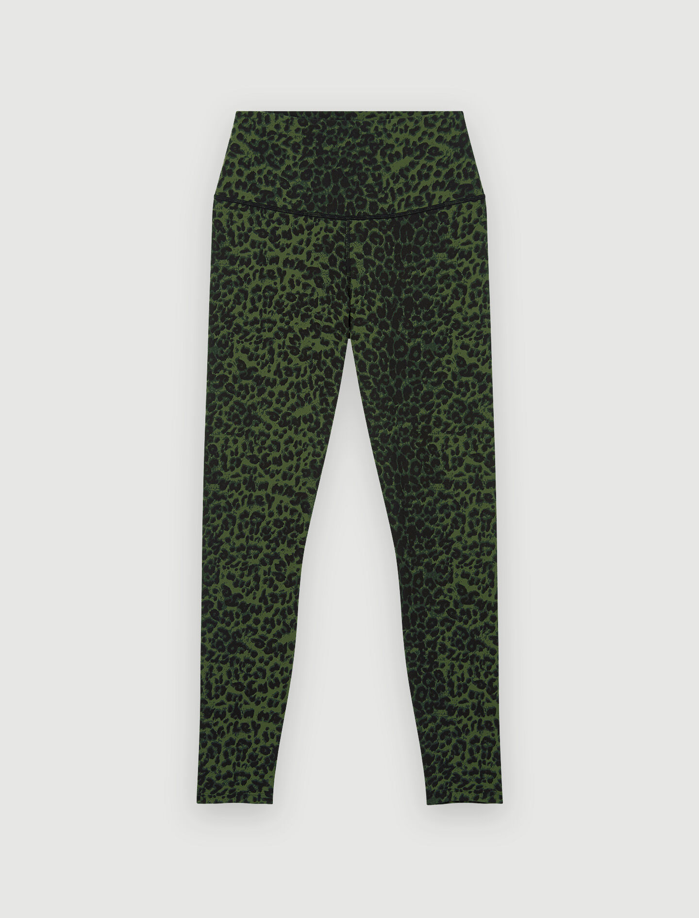 Colanți sport elastici cu imprimeu - Imprimeu leopard kaki