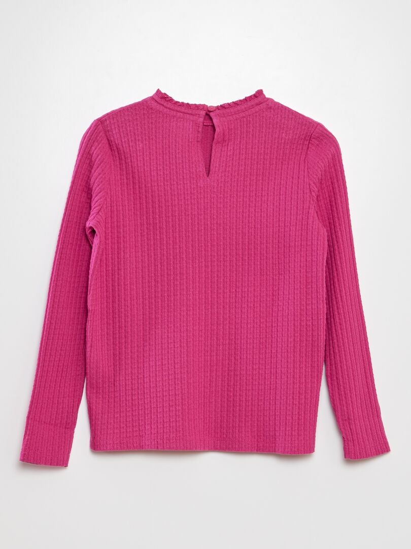 Camiseta de punto calado - ROSA