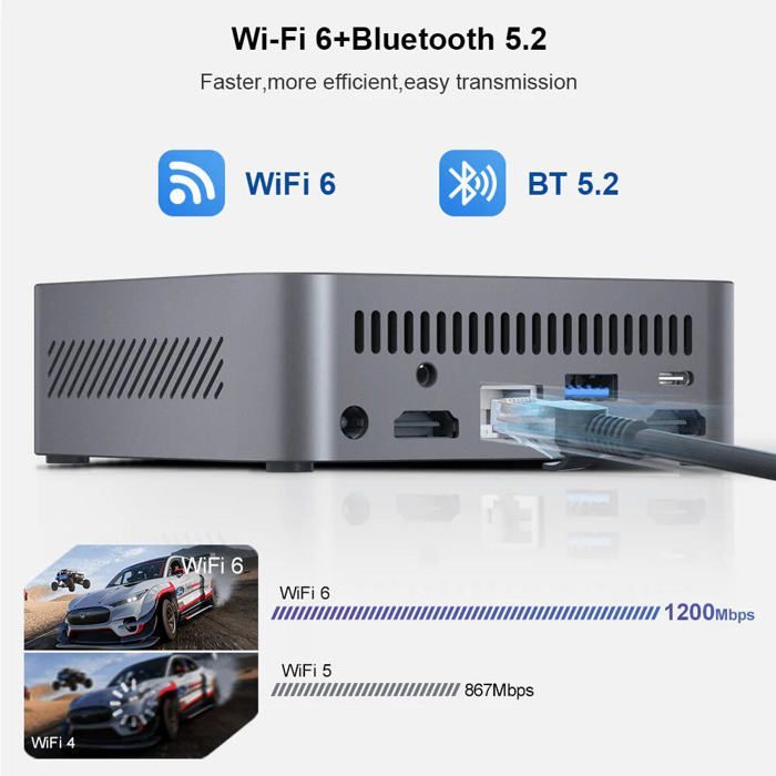Ninkear M7 Mini PC met AMD Ryzen 5 7430U, 16 GB RAM, 512 GB SSD, Windows 11 Pro