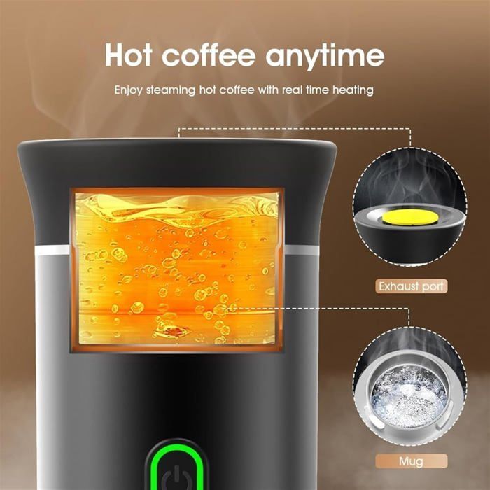 Cafetera eléctrica portátil tipo espresso, 3 en 1, para cápsulas y café molido, compatible con cápsulas Nespresso Original.