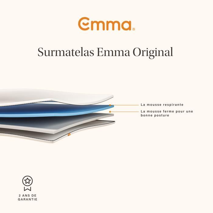 Emma | Cubrecolchón original Emma 180x200 cm | Suavidad | Comodidad personalizable | Funda lavable | 6 cm adicionales