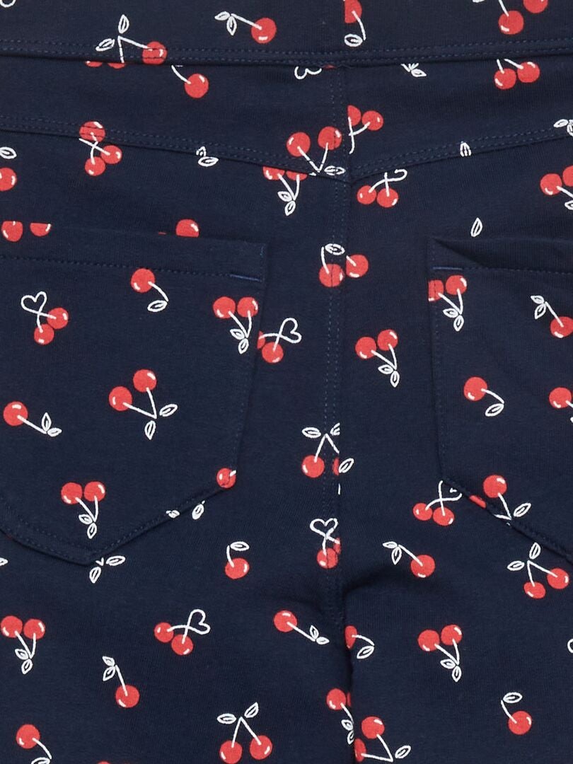 Bedrukte gebreide jeggings - BLAUW
