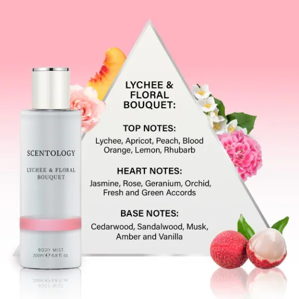 Tělový sprej Scentology Lychee & Floral Bouquet 200ml