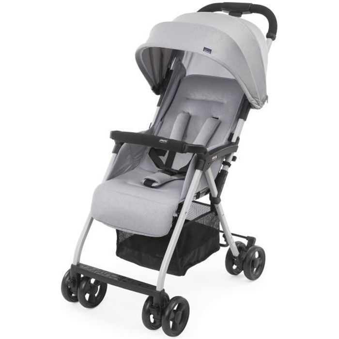 Cochecito compacto CHICCO Ohlala 3 - Desde el nacimiento - Hasta 15 kg - Respaldo reclinable - Barra de seguridad - Gris niebla