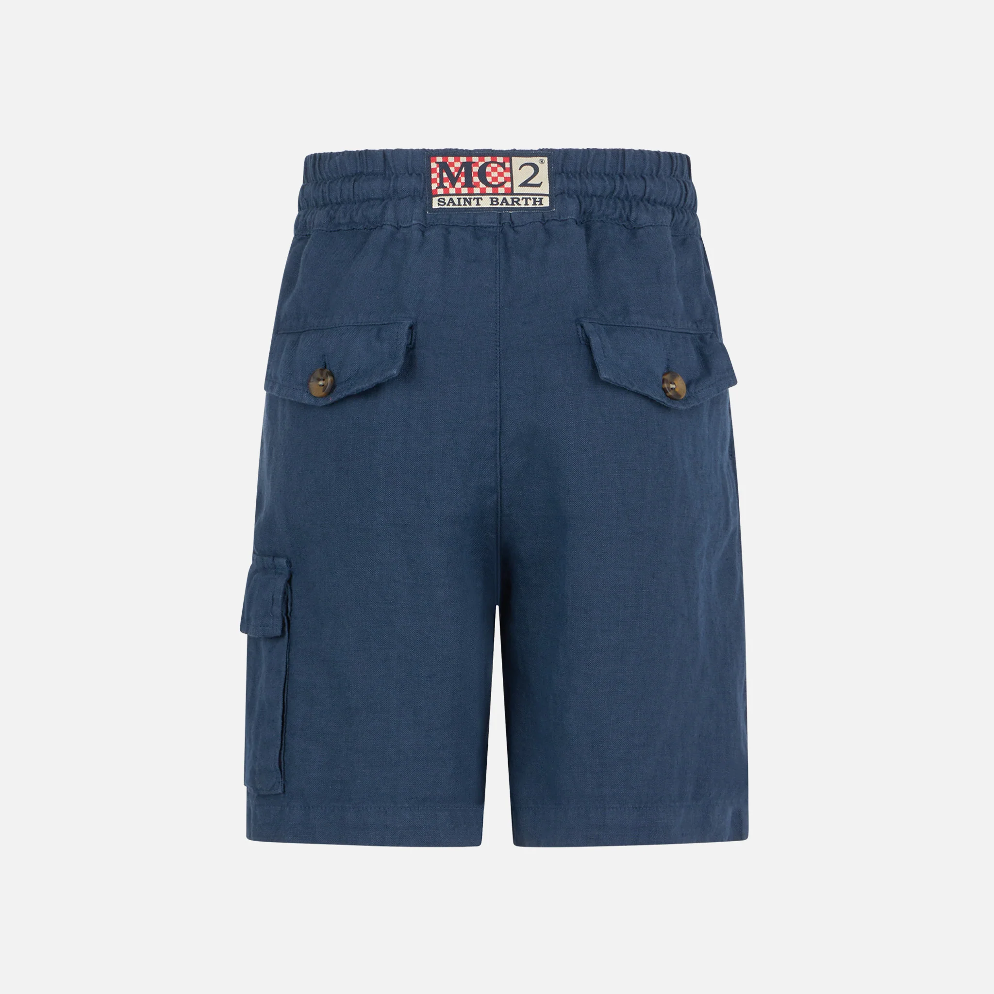 Marineblaue Leinen-Bermudas für Jungen