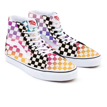 Rainbow Checkerboard Sk8-Hi personalizzate
