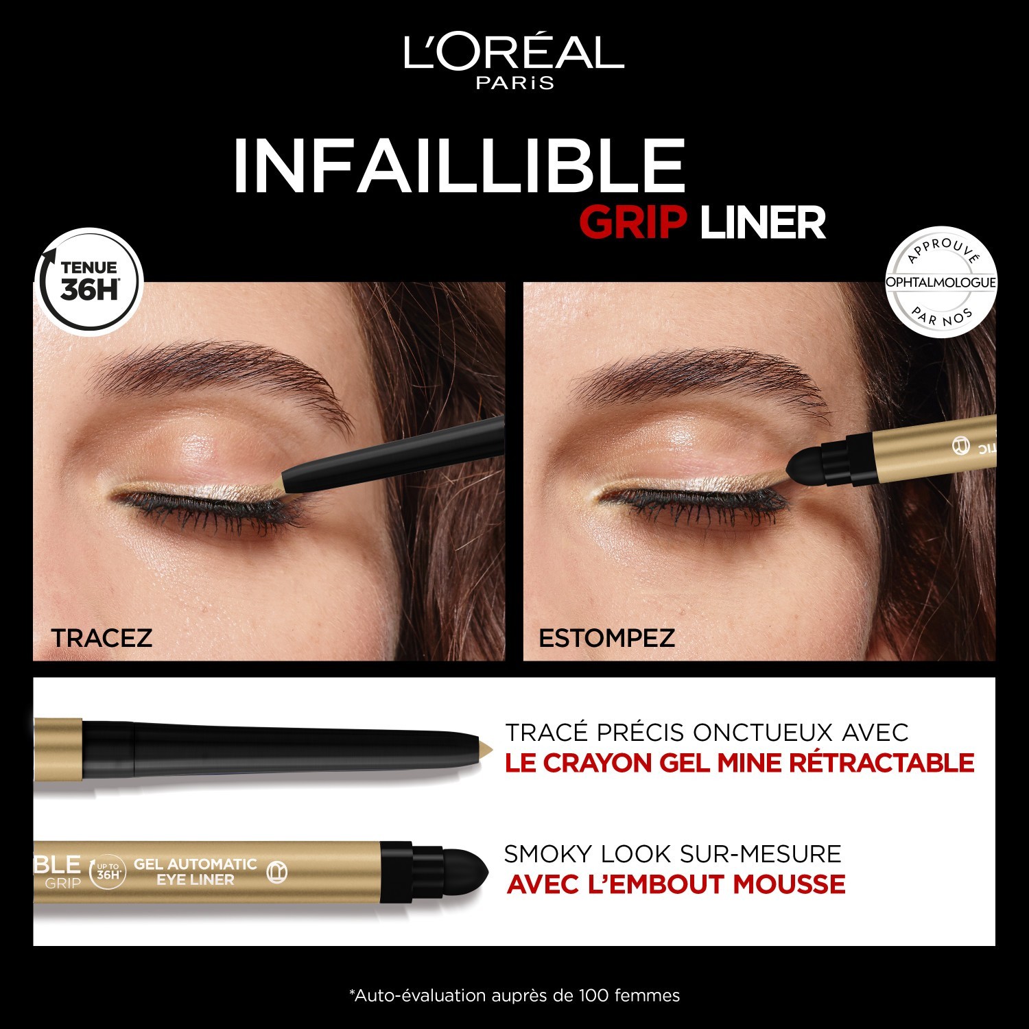 L’Oréal Paris Eyeliner mine rétractable waterproof tenue jusqu'à 36H*