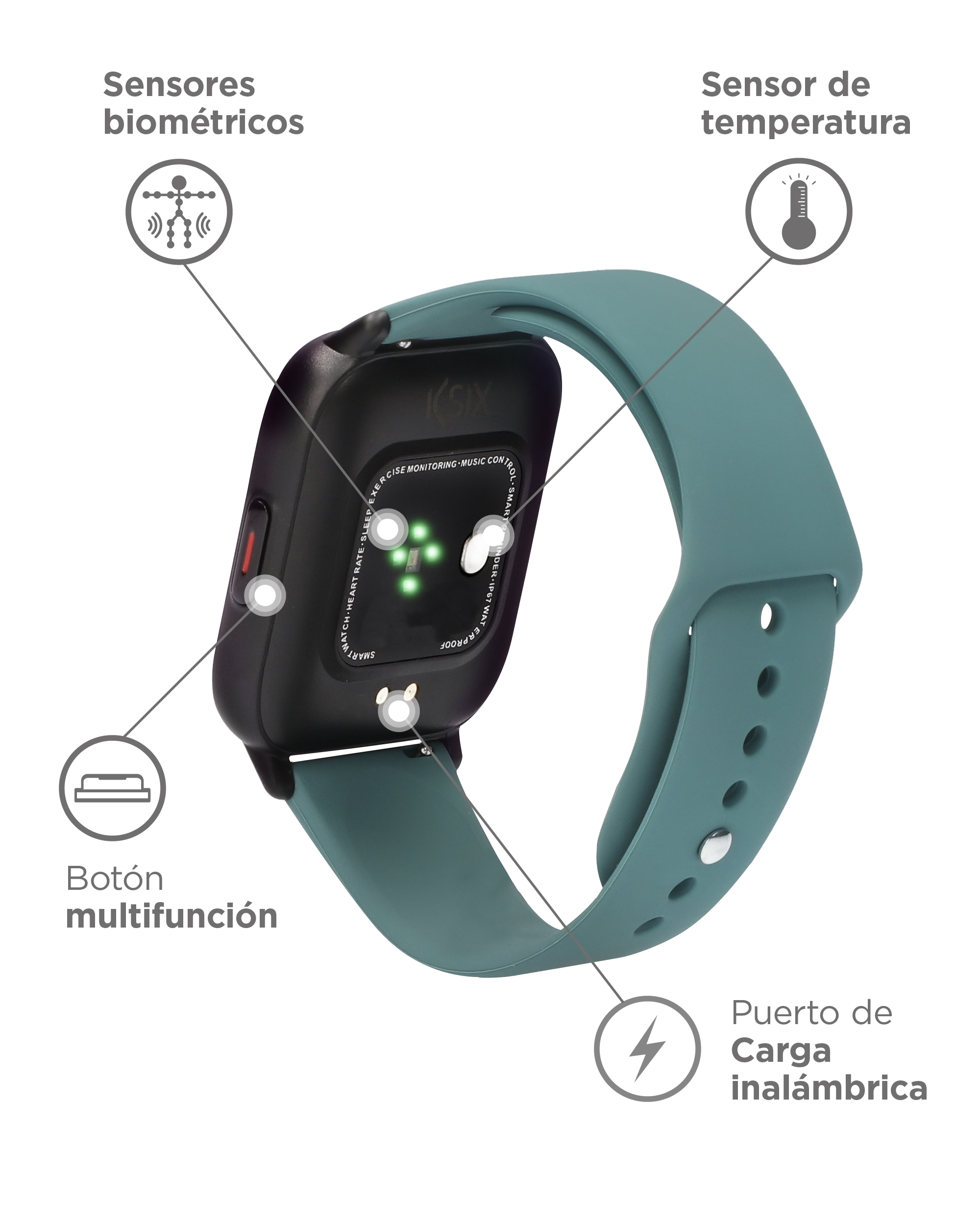 Relógio inteligente Ksix com 2 pulseiras incluídas, tela de 1,69