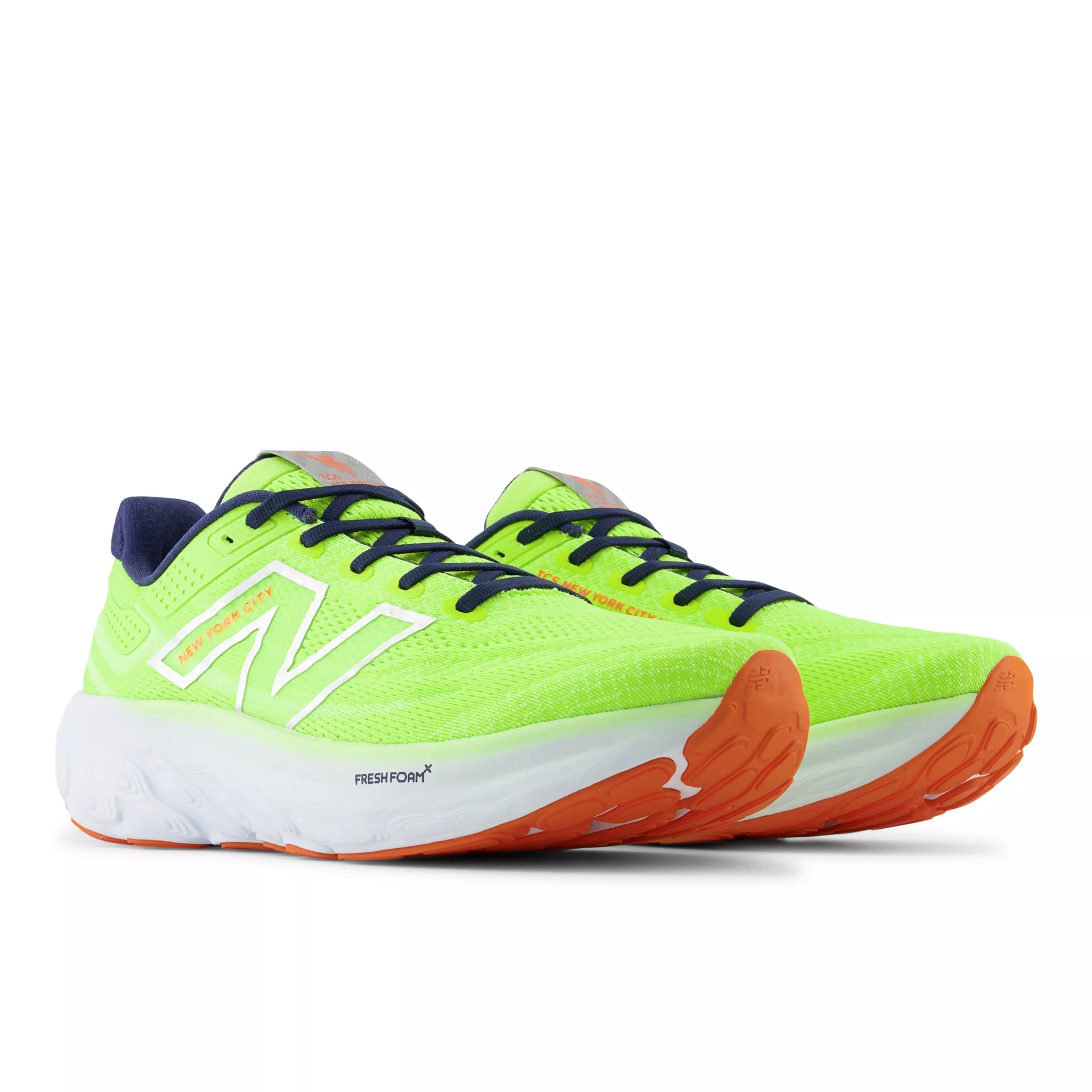 TCS NYC Marathon® Fresh Foam X 1080 v13 Thirty watt con bleached lime glo e nb navy
