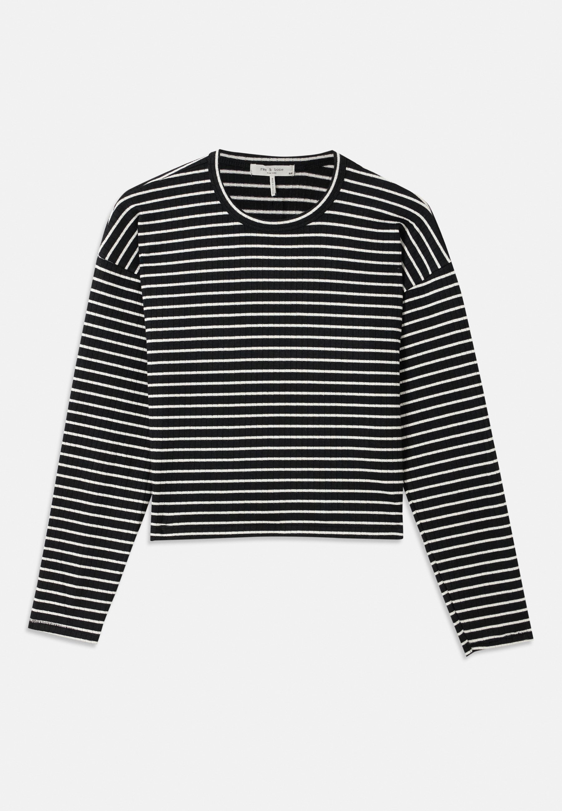 Rag & Bone gestreepte trui met ronde hals - zwart