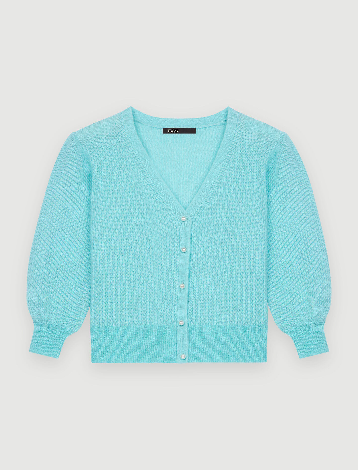 Pluche mohair vest - Turquoise