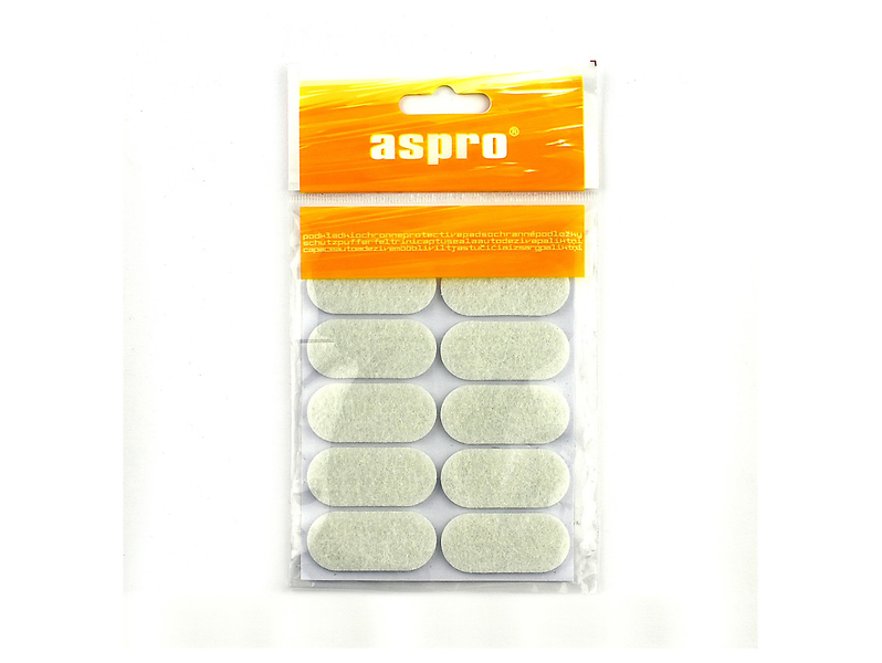 Podkładki filcowe pod meble 10 szt. 20x44 mm białe