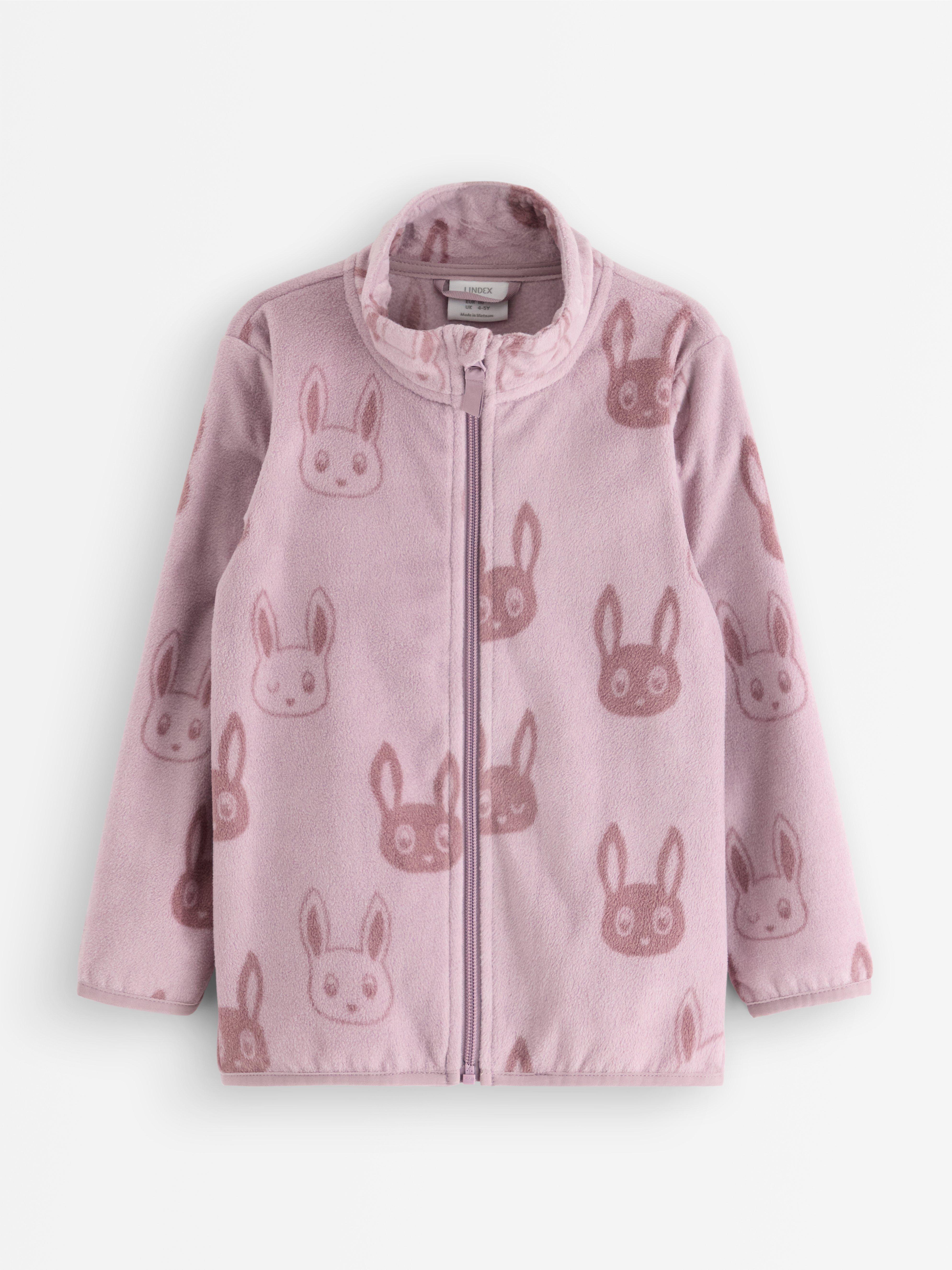 Chaqueta de micropolar color lila claro empolvado