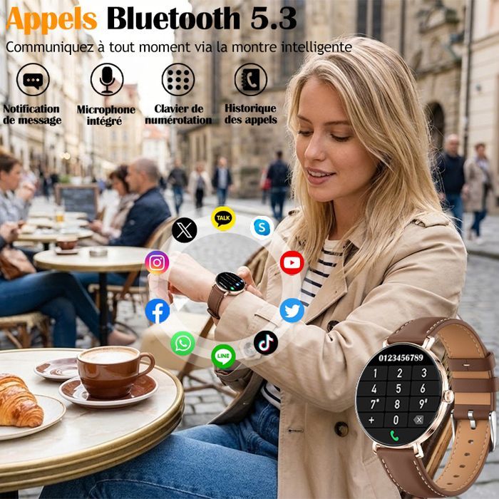 Reloj inteligente para mujer - WENZYLIQUOX - Pantalla AMOLED de 1,27