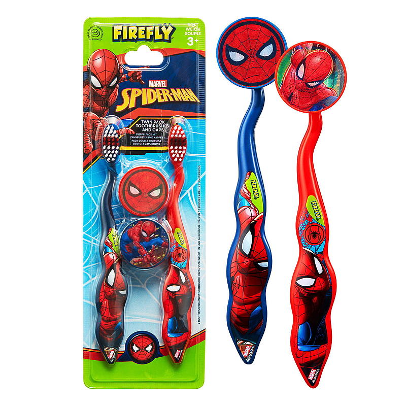 Tannbørste 2-pakning Spiderman Firefly