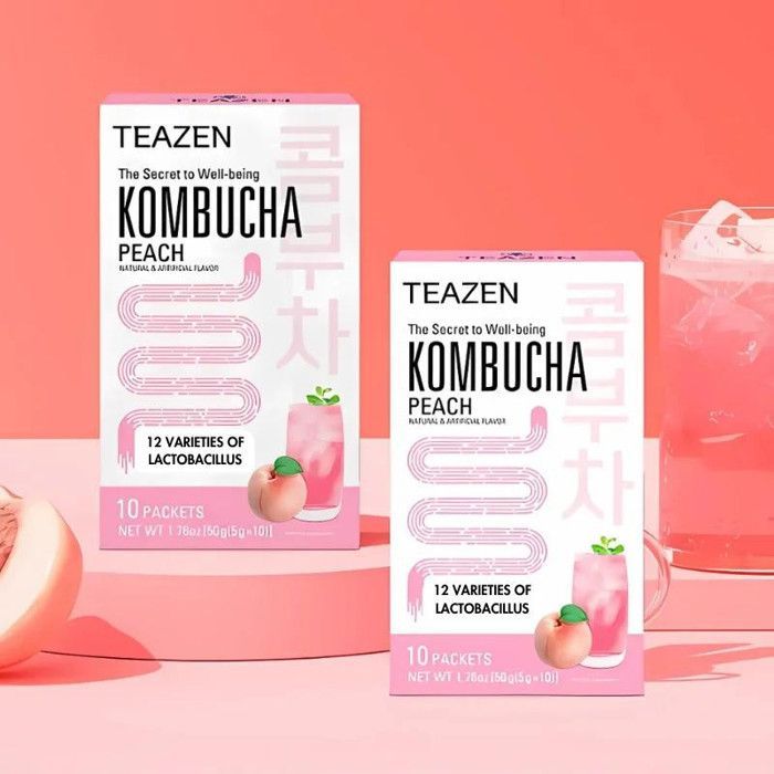 Paquete mensual de kombucha de durazno: 3 cajas TEAZEN TZ-PKOPEHx3