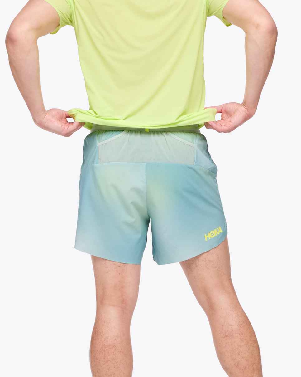 HOKA Glide 5-inch short met korte hardloopprint