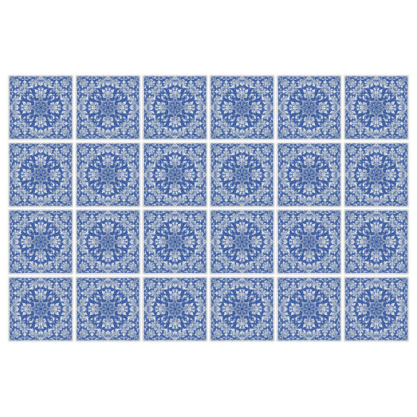 Naklejki Na Kafelki Niebieskie Klasyczne ORNAMENTY Zestaw