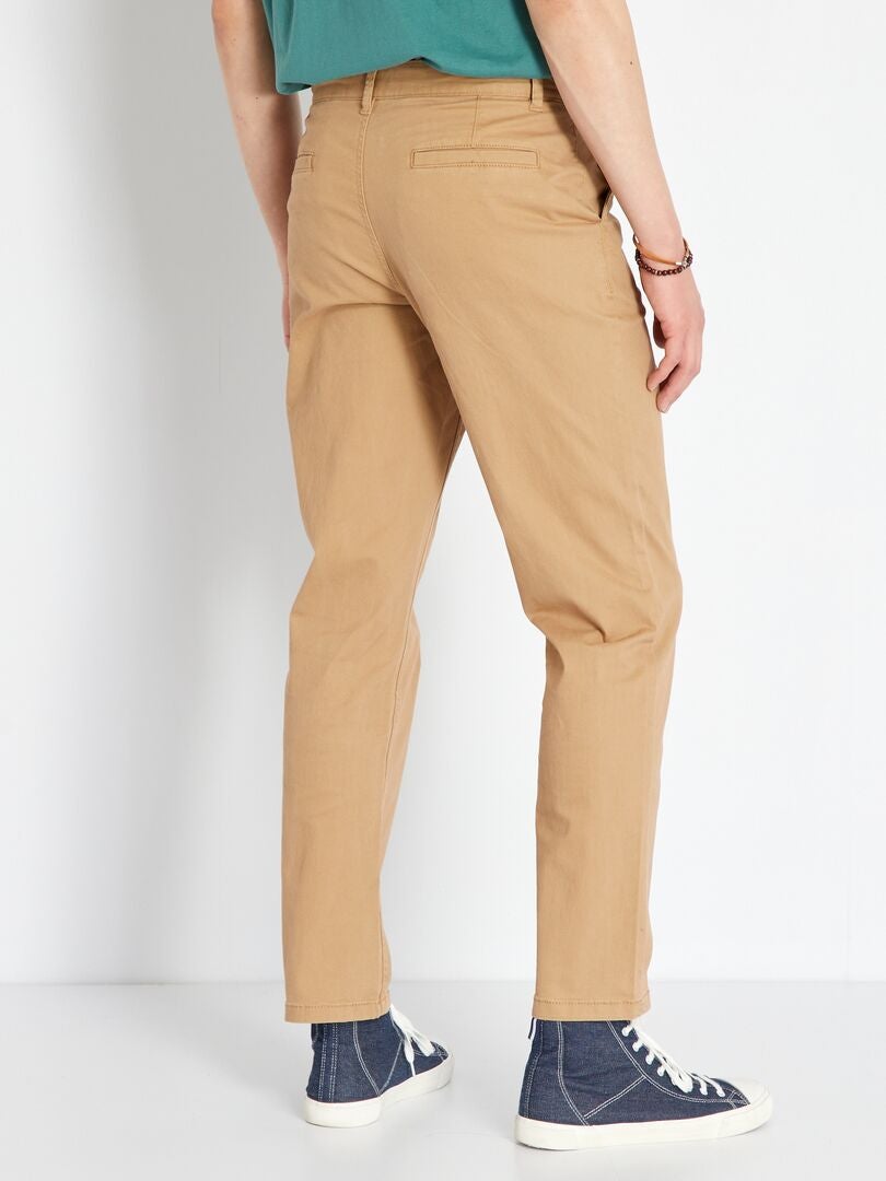 Calças chino de corte regular - BEGE