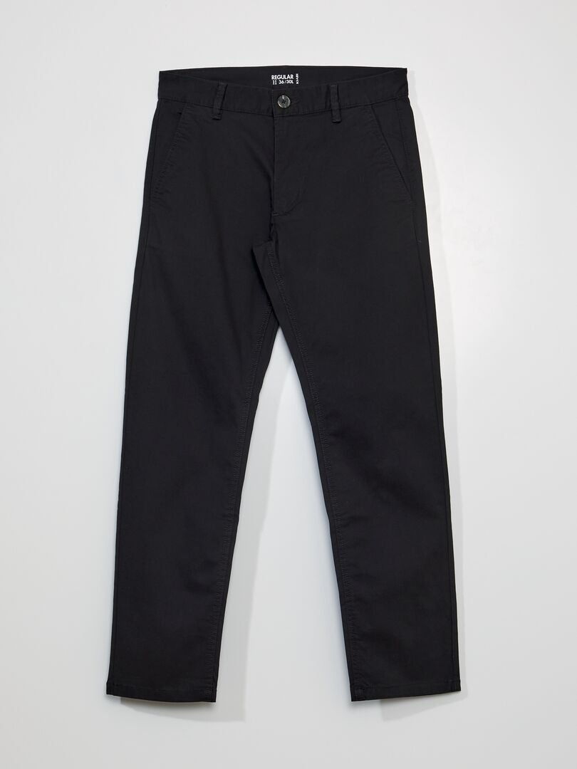 Calça chino de corte reto - PRETA