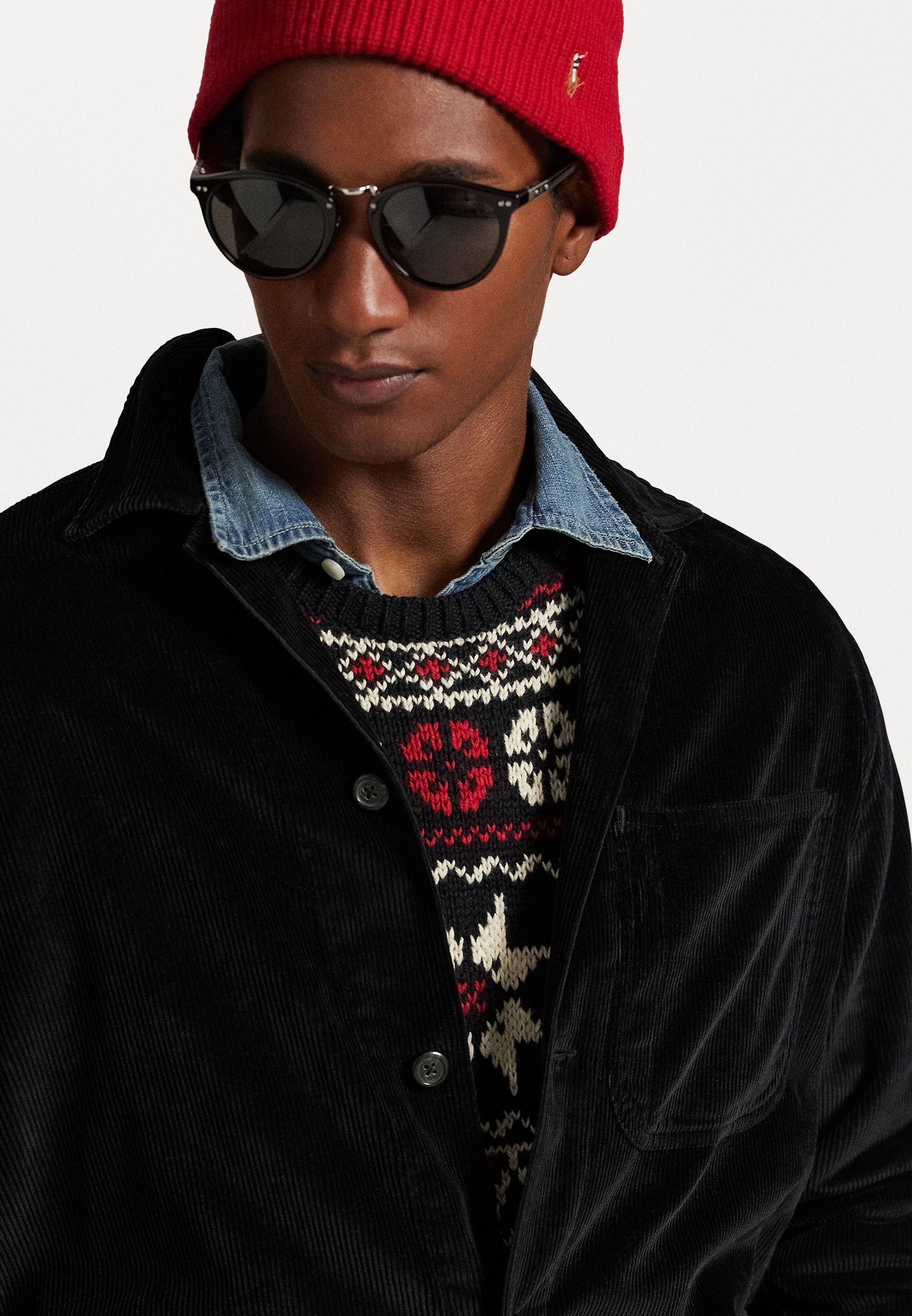 Polo Ralph Lauren SURCHEMISE UTILITAIRE EN VELOURS CÔTELÉ - Veste légère - noire