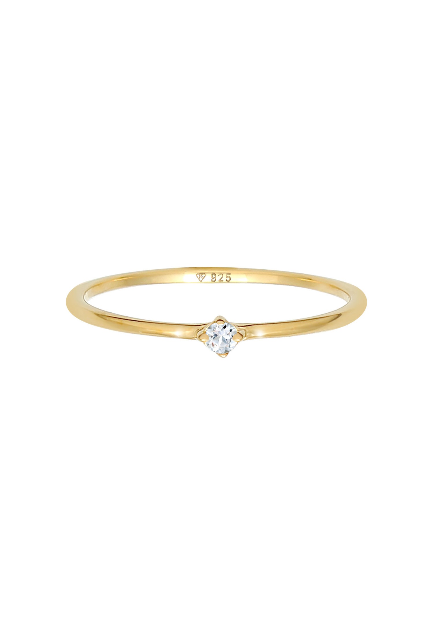 Elli PREMIUM Elli PREMIUM Bague Femmes Pile Solitaire Elégante Filigrane avec Topaze Pierre Précieuse en argent sterling 925 Plaqué Or