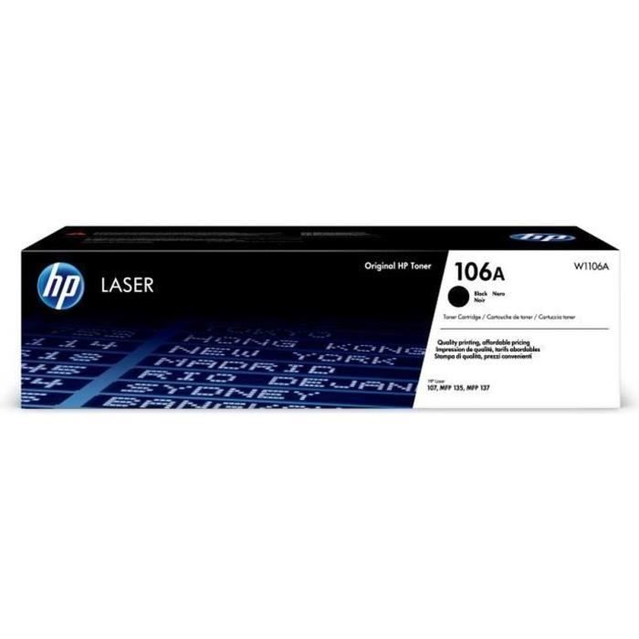 HP 106A W1106A Black Toner Cartridge for 107 Laser Printers and 135/137 Laser Multifunction Printers