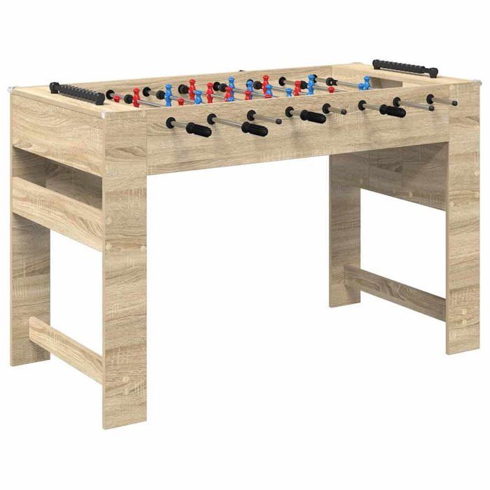 vidaXL Tafelvoetbaltafel van bewerkt hout - Sonoma Eiken - 125x60,5x80 cm - Antislip handgrepen - 22 spelers
