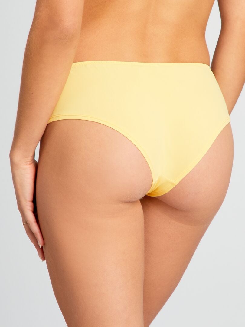 Microfiber en kanten slipje - GEEL