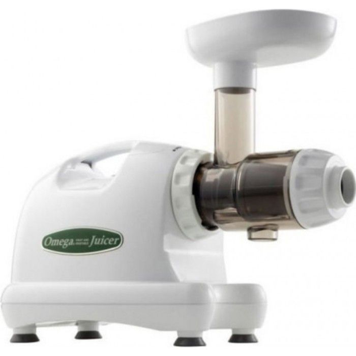 Extracteur de jus horizontal OMEGA 8224 - Blanc - 80 tours/min - 180W - Double tamis breveté - Garantie 15 ans