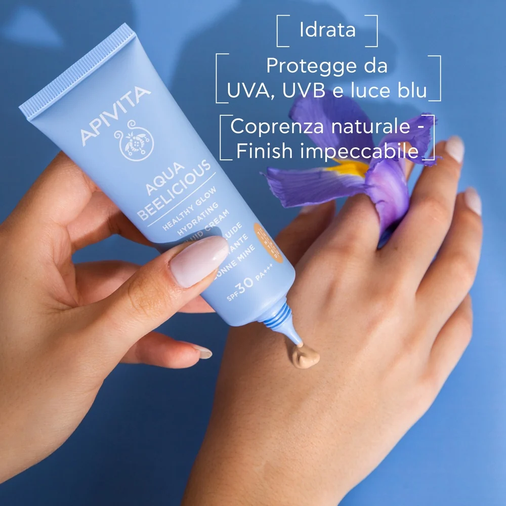 Aqua Beelicious Crema Fluida Idratante Healthy Glow SPF30 - Crema viso giorno idratante