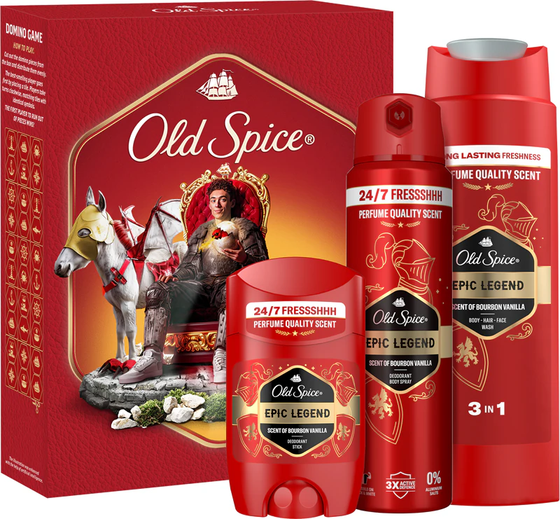 Kit de presente Old Spice Epic Legend Knight para homens