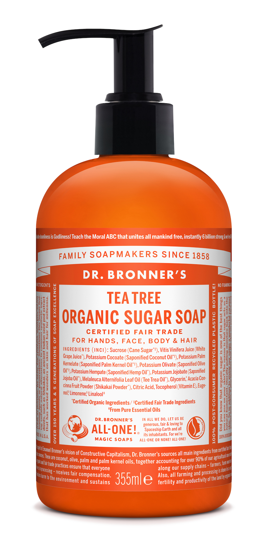 Dr. Bronner's Teafa bio cukorszappan 355 ml