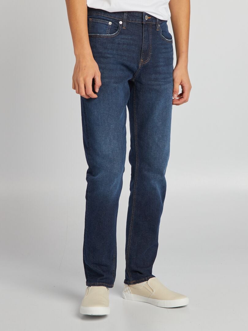 Calça jeans slim com 5 bolsos - AZUL