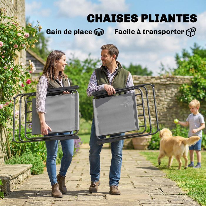 Set da giardino Outsunny da 8 pezzi con ombrellone e 6 sedie pieghevoli - tavolo con piano in vetro temperato, struttura in acciaio - grigio