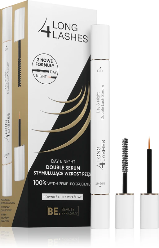 Long4Lashes Sérum Duplo Dia e Noite para regeneração do crescimento dos cílios