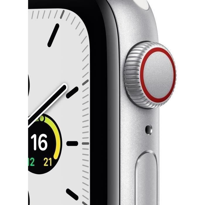 Apple Watch SE GPS + Cellular - 40mm Boîtier aluminium Argent - Bracelet Blanc (2020) - Reconditionné - Excellent état