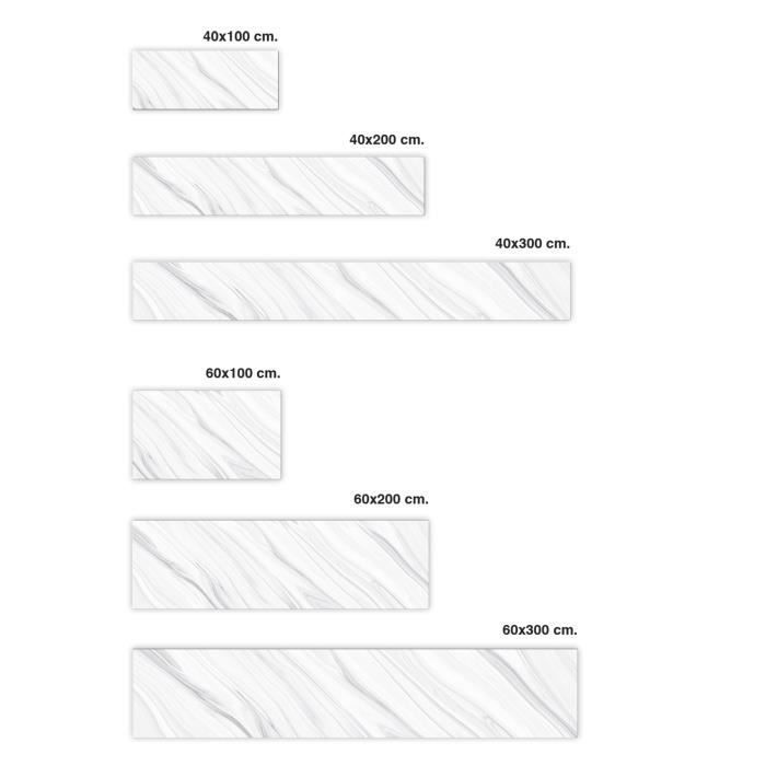 Panorama Adhesive Kitchen Splashback, White Marble, 40x100 cm - Adhesive Splashback for Kitchen - Kitchen Wall Protector