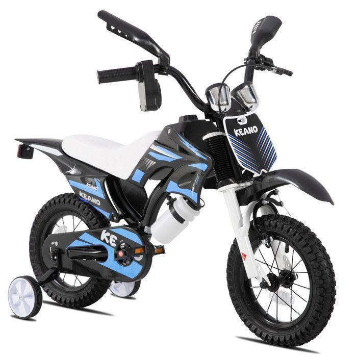 Vélo enfant JOYSTAR - 12 pouces - Vélo de type moto - Convient aux enfants de 2 à 4 ans - Avec stabilisateurs - Bleu