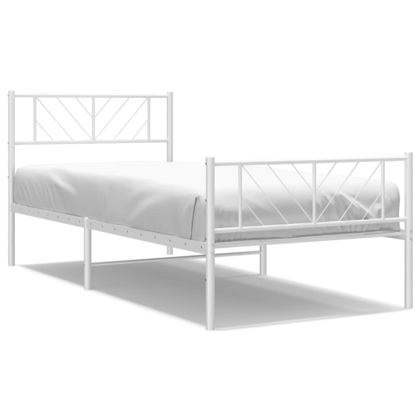 Łóżko Metalowe Rama Łóżka Ze Stelażem Do Pokoju Sypialni Biała 80x200 cm