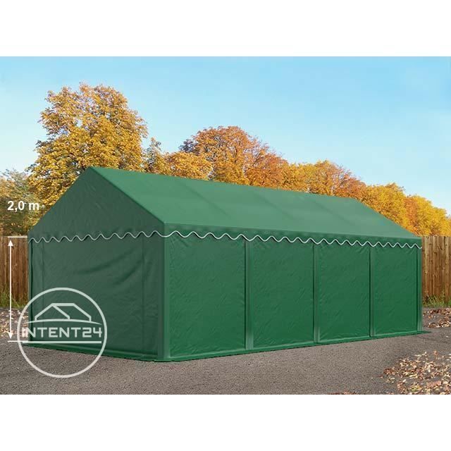 Tenda portaoggetti TOOLPORT 4x8 m - PVC - Altezza 2 m - Verde scuro