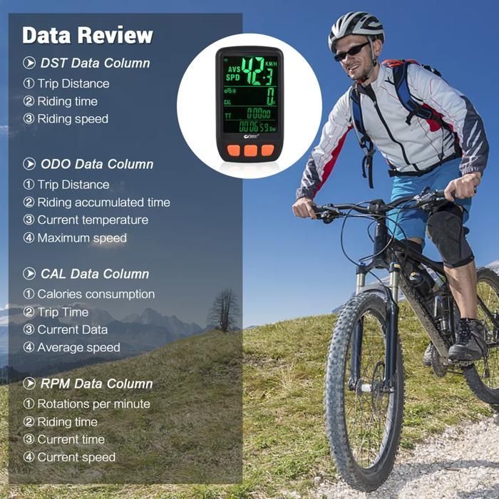 Compteur vélo numérique sans fil kilométrique rechargeable rétroéclairage chronomètre YYV