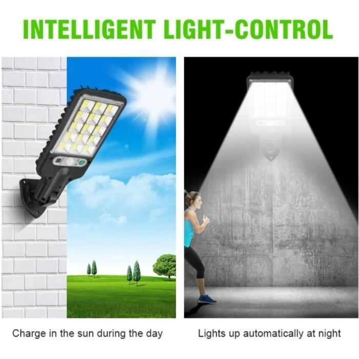 Luz solar exterior con sensor de movimiento, resistente al agua, inalámbrica, 3 modos, iluminación solar exterior con 108 LED COB para J[h4934]