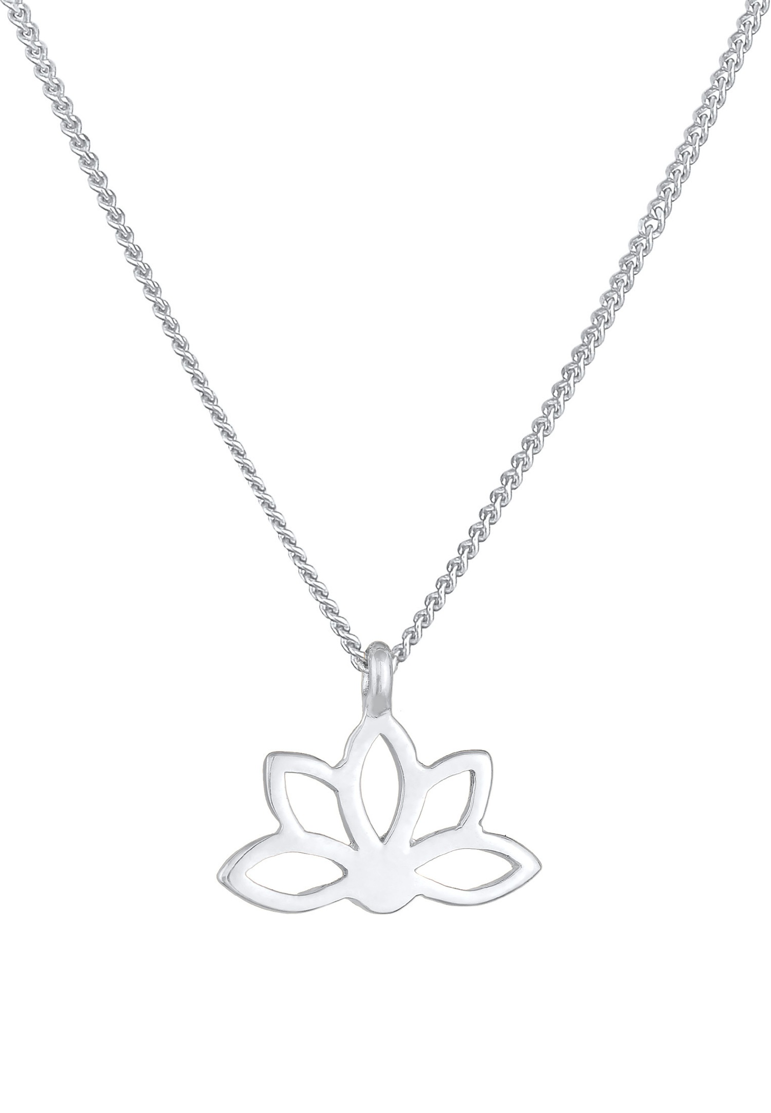 Elli Femmes Pendentif Fleur de Lotus Spirituel en Argent Sterling 925