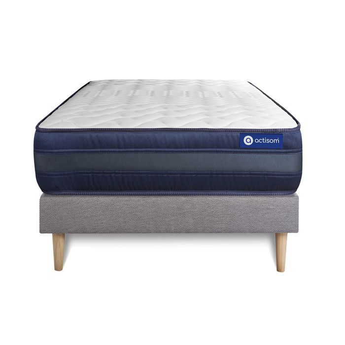 Conjunto de colchón y base de cama de 90x190 cm - Base de cama gris (requiere montaje) - Actimemo Tech