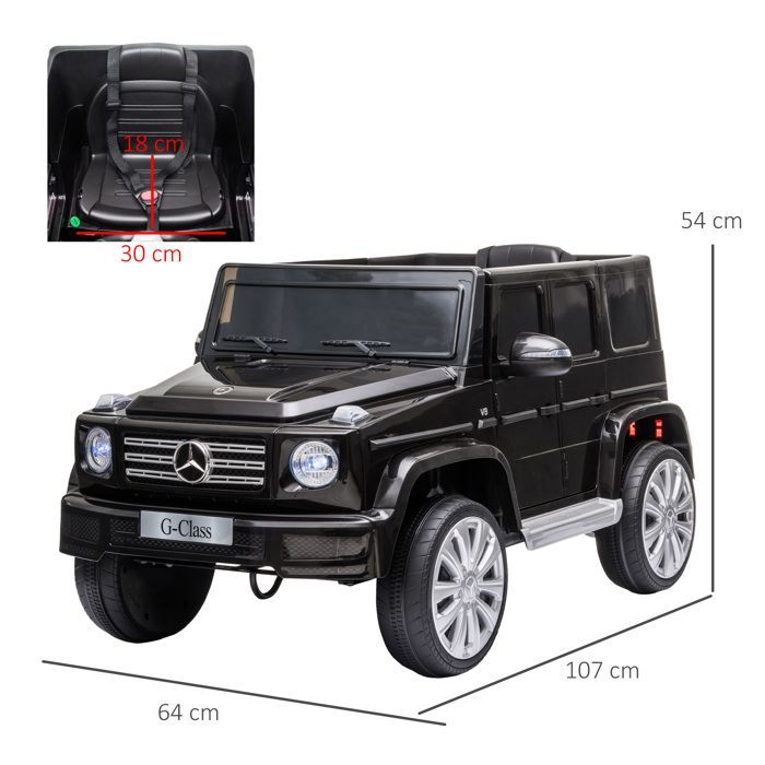 HOMCOM officially licensed Mercedes 12V electric ride-on car for children with parental remote control, max speed 5 km/h - black
