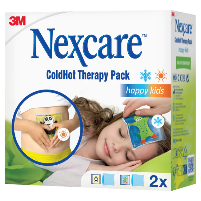 Nexcare ColdHot Therapy Pack Happy Kids, Zimno-ciepły okład żelowy wielokrotnego użytku, 11x12cm