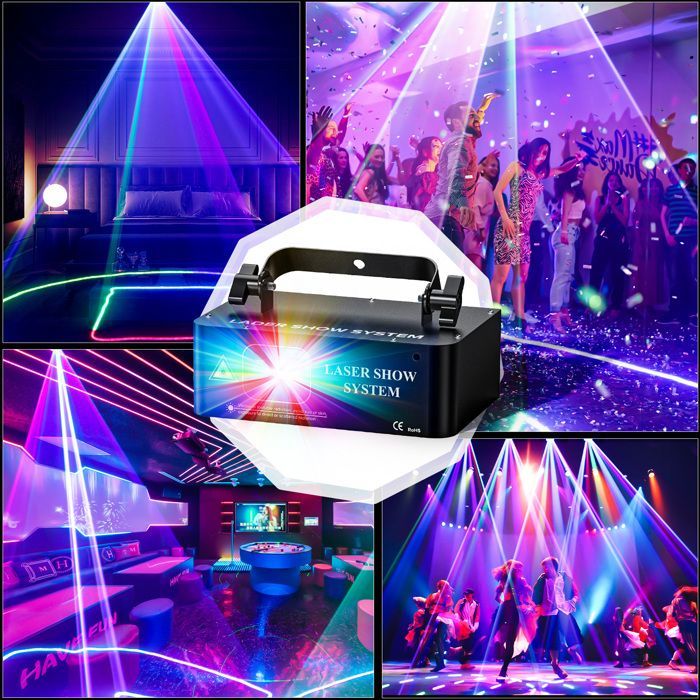 LASER DJ - HOLDLAMP Grafisch lasereffect - RGB LED-laserlicht 3D-podiumeffectverlichting