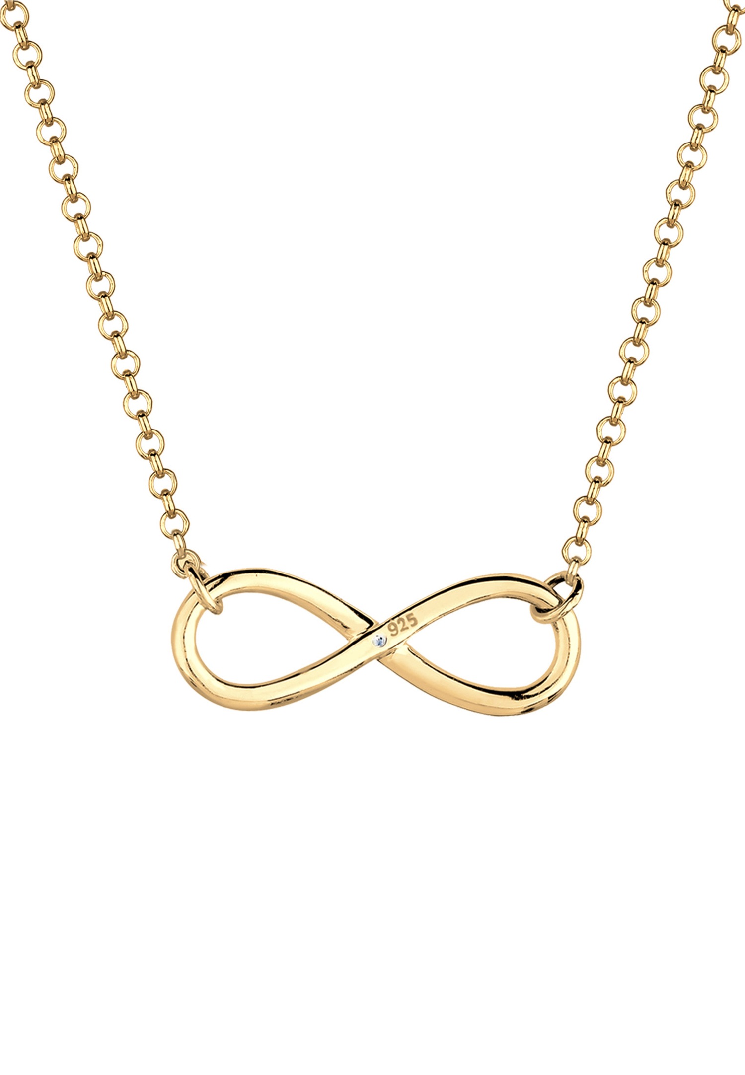 Elli DIAMONDS Femmes Infinité Pendentif Infini avec Diamant (0.03 ct.) en Argent Sterling 925