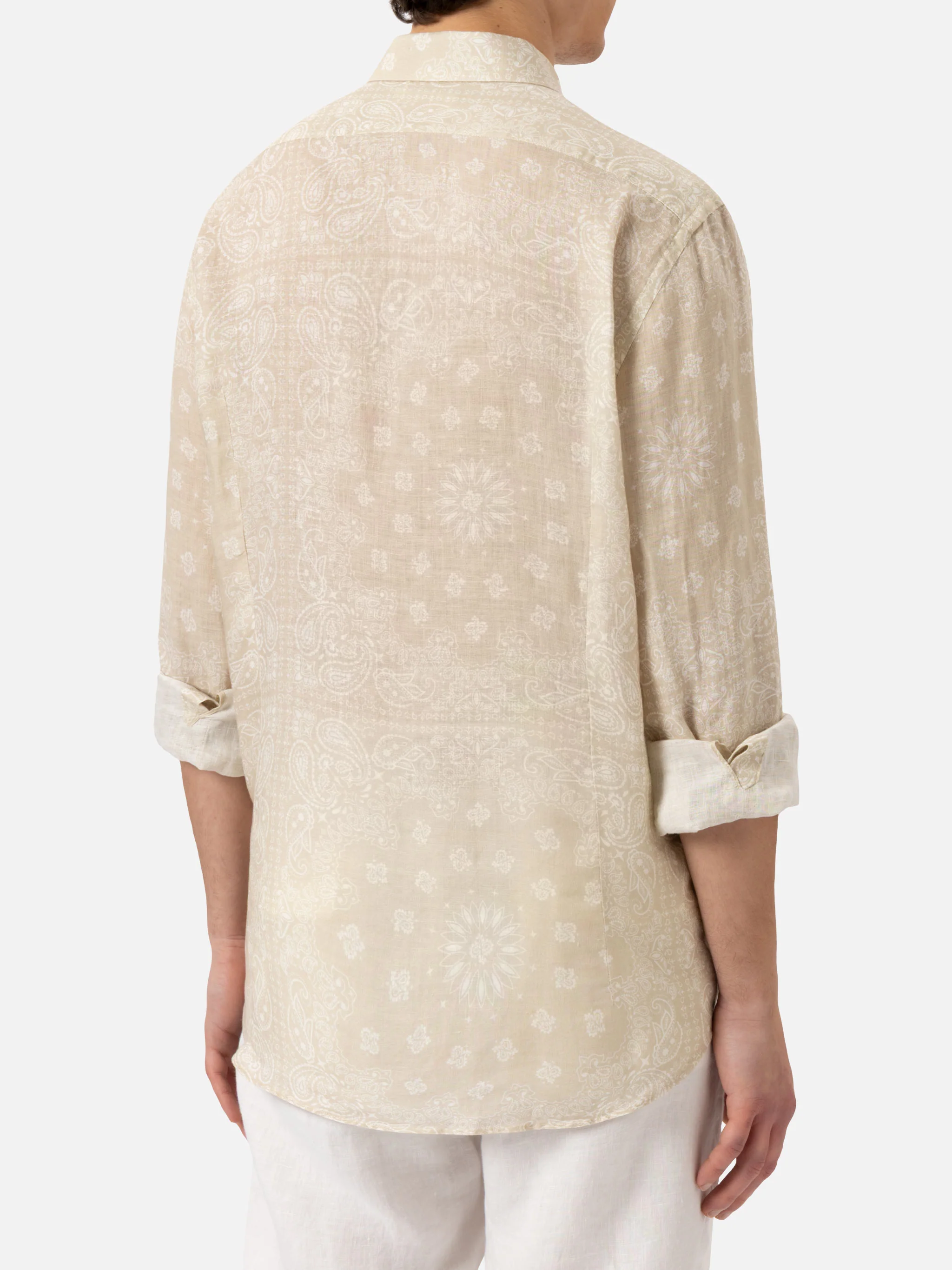 Pamplona linnen shirt met bandana-print